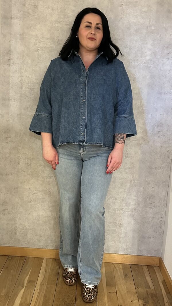 JEANSSKJORTA ONLGRACE 3/4 DNM SHIRT