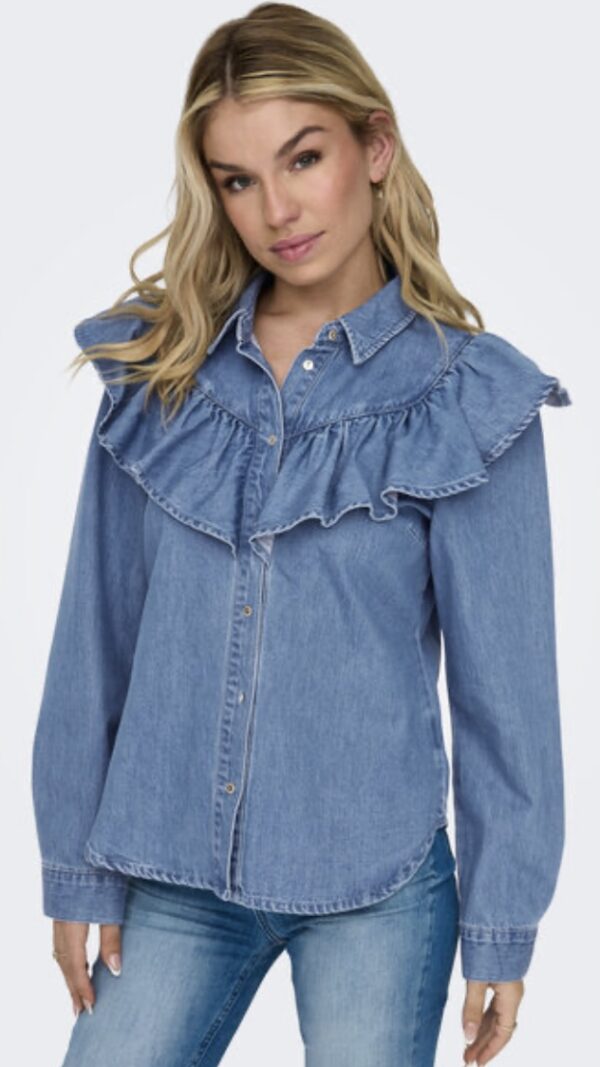 JEANSBLUS ONLINDIGO LS FRILL DNM SHIRT - Image 2